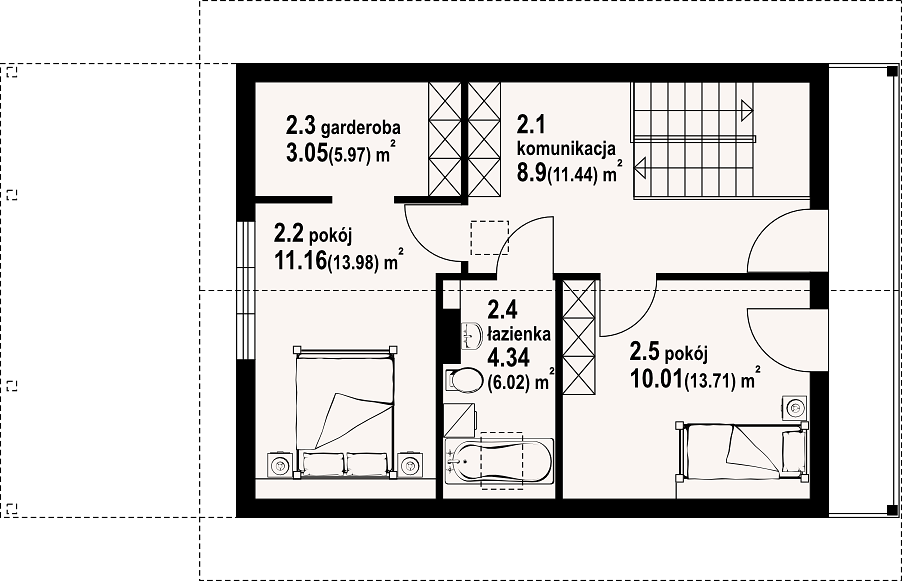 План 2 этажа дома AAH-3634-13 План 2 этажа дома AAH-3634-13