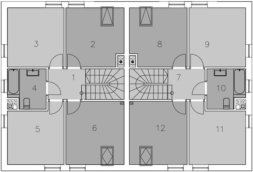 План 2 этажа дома FHC-2386-74 План 2 этажа дома FHC-2386-74