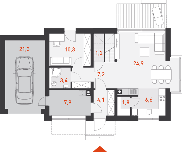 План 1 этажа дома AGG-4584-12 План 1 этажа дома AGG-4584-12