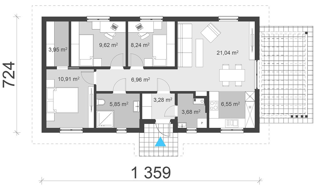 План 1 этажа дома IDH-7724-23 План 1 этажа дома IDH-7724-23