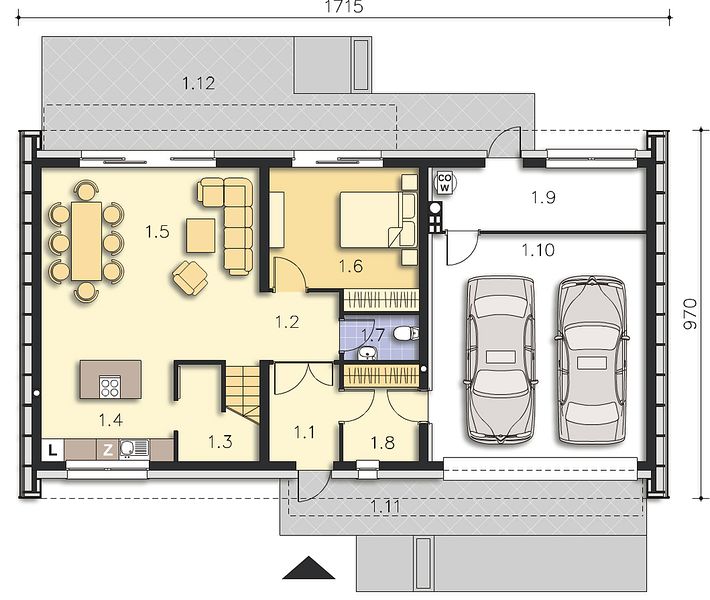 План 1 этажа дома ICD-9434-26 План 1 этажа дома ICD-9434-26